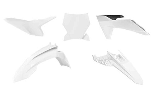 PLASTIC KIT 2024-2025 KTM 50 SX WHITE/BLACK, RTECH R-KITKTM-BN0-150