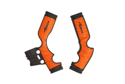 GRIPPY FRAME GUARD KTM SX 65 2016-24, HUSKY TC65 2017-24, GASGAS MC 65 2021-24, BLACK/ORANGE, R-TECH R-PRTKTMNRAR4