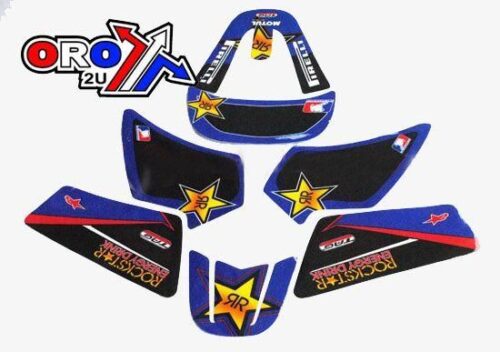 DECAL SET YAMAHA PW50 ROCKSTAR BLUE RED BLACK