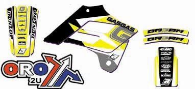 02-06 GASGAS DREAM-3 YELLOW, BLACKBIRD DECAL KIT 2903E/01