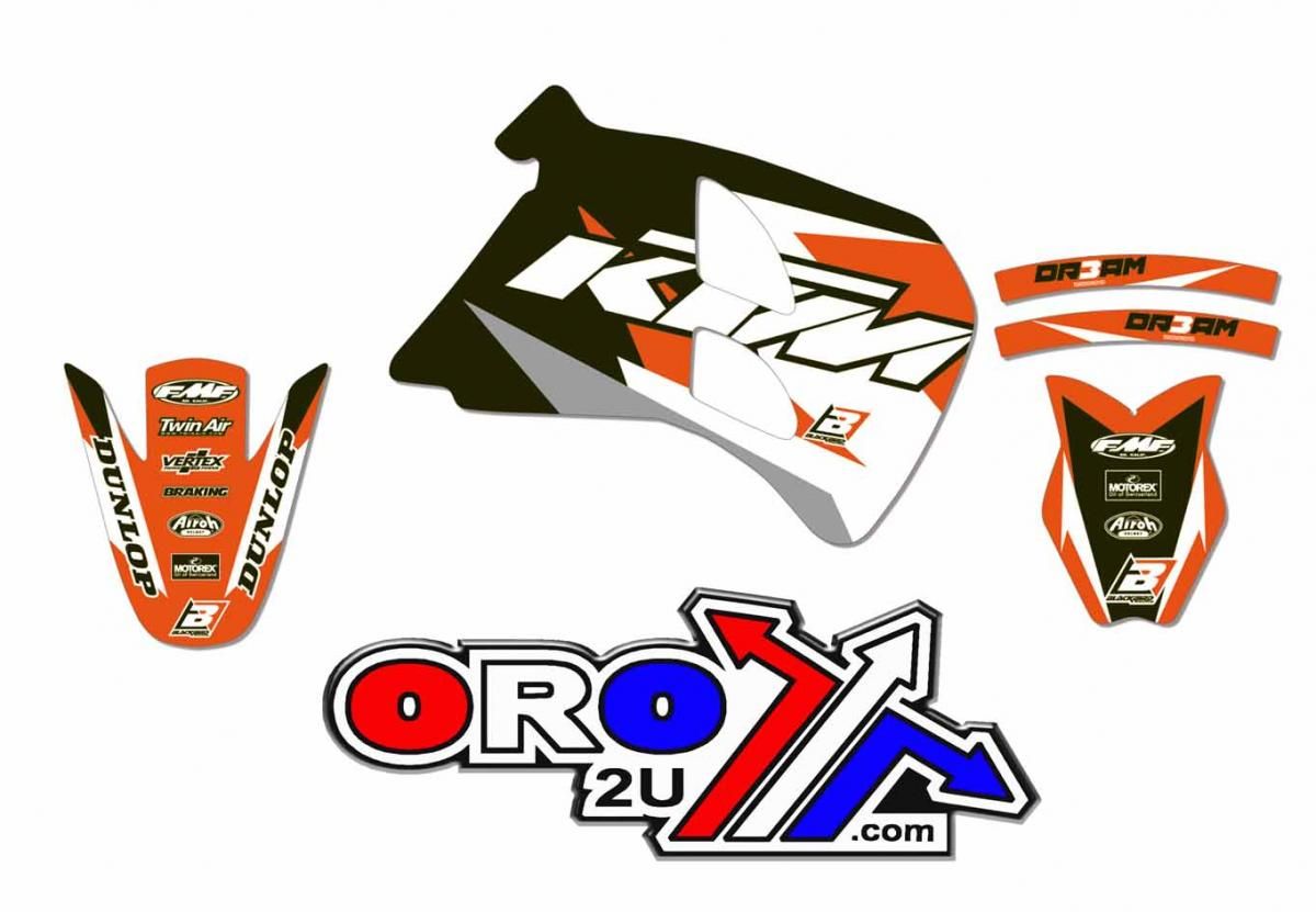 93-97 KTM125 DREAM-3, BLACKBIRD DECAL KIT 2530N