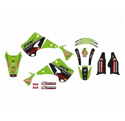 2003-08 KX125/250 KAWASAKI F&H BLACKBIRD DECAL KIT 2408R14