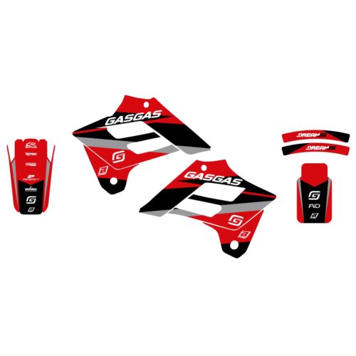 02-06 GASGAS DREAM-5 RED, BLACKBIRD DECAL KIT 2903AB/02
