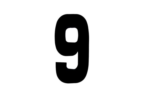 RACE NUMBERS – 6 SIX / 9 NINE – BLACK, PACK OF 100 / 15cm 6″ / VINYL STICKER