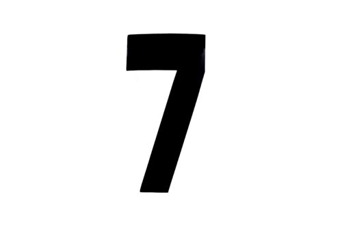 RACE NUMBERS – 7 SEVEN – BLACK, PACK OF 100 / 15cm 6″ / VINYL STICKER