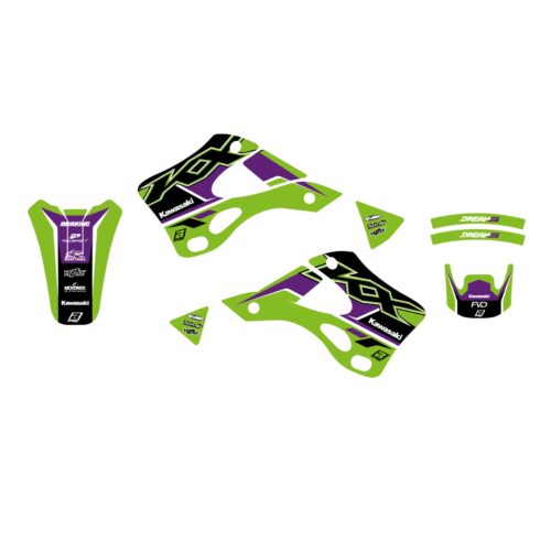 99-02 KX125/250 DREAM-5, BLACKBIRD DECAL KIT 2409AB