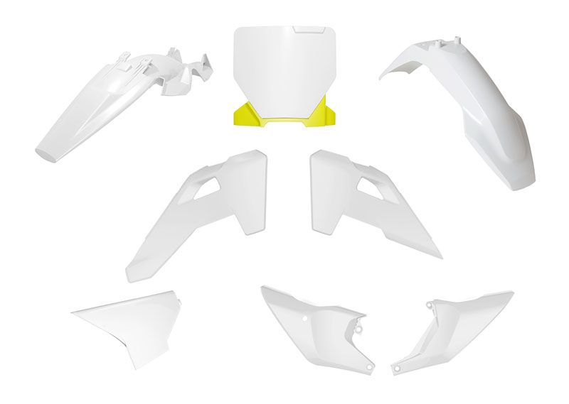 PLASTIC KIT 6PC HUSQVARNA TC 85 2025 R-TECH WHITE YELLOW R-KITHSQ-OEM-885