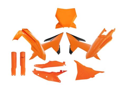 PLASTIC KIT 7PCS KTM SX SXF XC XC-F 2025, R-TECH R-KITKTM-AR0-725 ORANGE BLACK