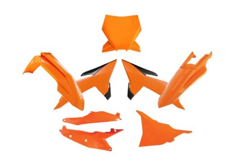 PLASTIC KIT 6PCS KTM SX SXF XC XC-F 2025, R-TECH R-KITKTM-AR0-025 ORANGE BLACK