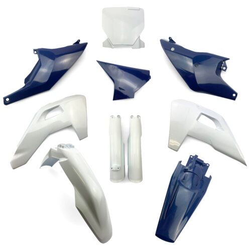 PLASTIC KIT 7PCS HUSQVARNA TC/FC/TX/FX 2025, R-TECH R-KITHSQ-NES-725 WHITE/DARK BLUE