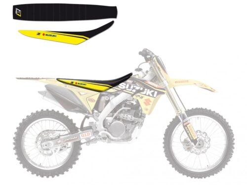 10-17 RMZ250 BLACKBIRD SEAT, WORLD MX GP SEAT COVER, 1327R5