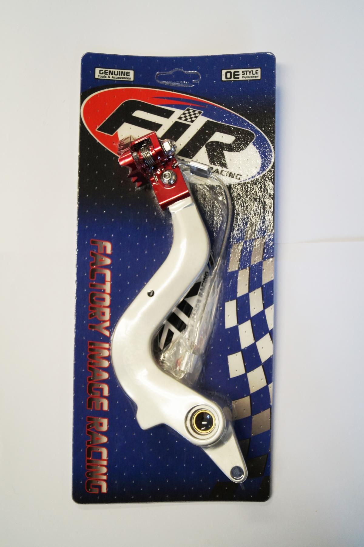 BRAKE PEDAL 97-11 GASGAS, SILVER WITH RED TIP, FIR BRAND ASB-079C - Image 2