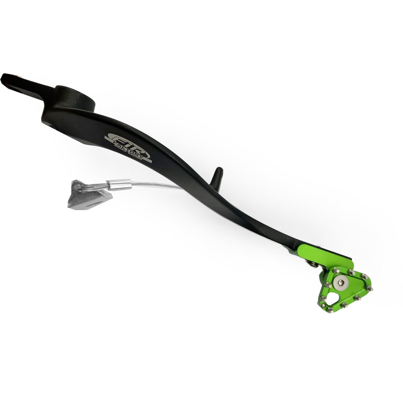 BRAKE PEDAL KAWASAKI KX 250 450, FIR,13236-0838, BLACK, GREEN FOLDING TIP - Image 2