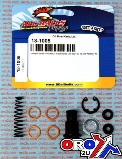 BRAKE MASTER CYL REBUILD KIT ALLBALLS, ALLBALLS 18-1005 HONDA CRF 250/450 07-22 FRONT