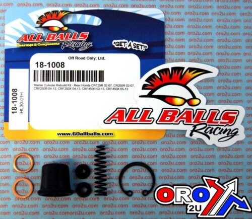 BRAKE MASTER CYL REBUILD KIT ALLBALLS, ALLBALLS 18-1008 HONDA CRF125/250/450 02-22 REAR