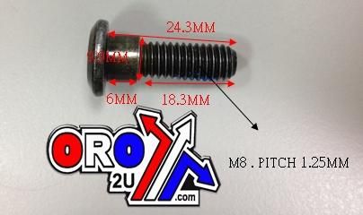 DISC ROTOR BRAKE BOLT FRONT/REAR WITH THREAD LOCK, M8 x 24MM BOSS 9.9×6 HONDA