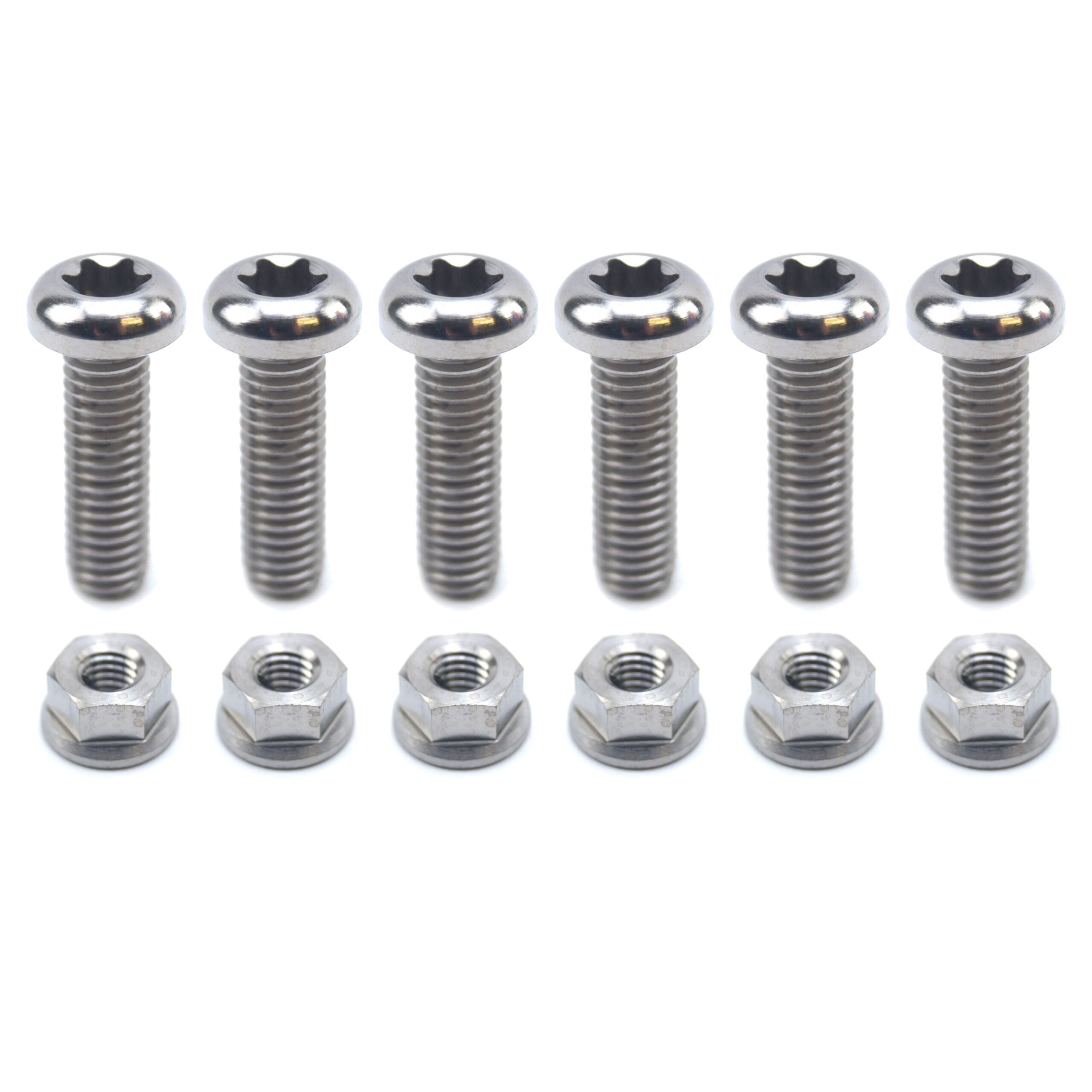 BOLT DISC M6x20mm + NUT TORX, TITANIUM GRADE 5 /PACK OF 6