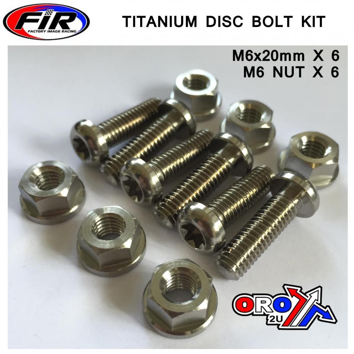 BOLT DISC M6x20mm + NUT TORX, TITANIUM GRADE 5 /PACK OF 6 - Image 3