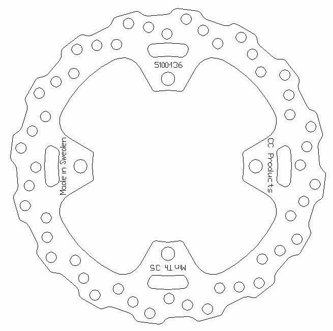 DISC BRAKE REAR KX KXF OEM, CROSS-CENTER PRODUCT 5100-136