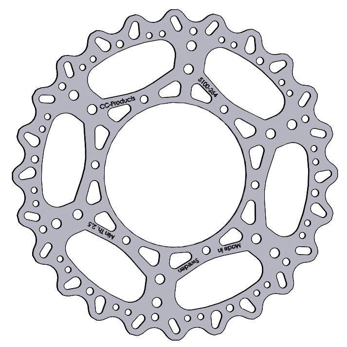 DISC BRAKE FRONT YZF250/450 16, CC PRODUCTS FRONT 270mm, 5100-264