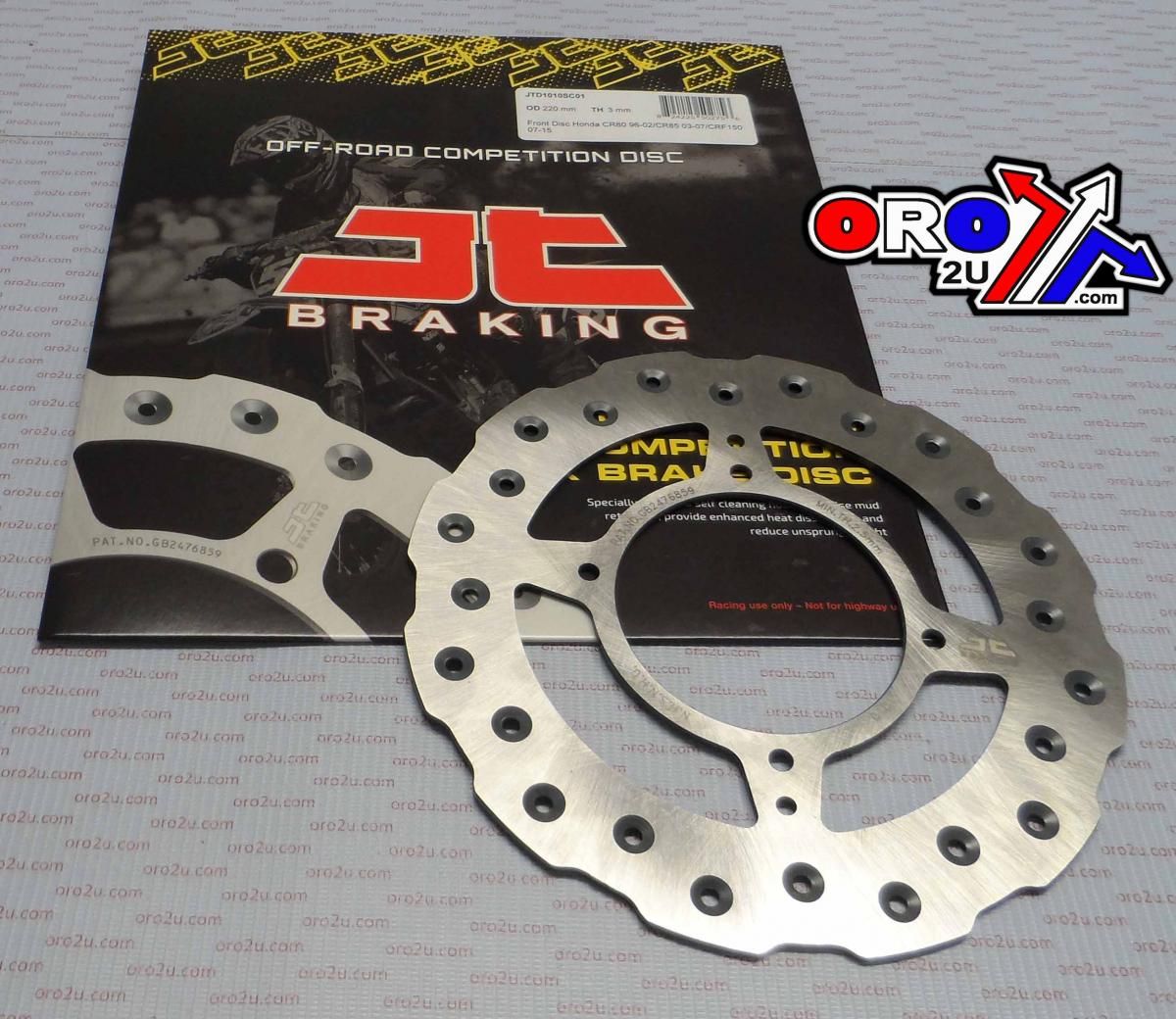 DISC BRAKE FRONT CR80 CR85 JT, JTD1010SC01 CRF150R 07-16, SELF-CLEANING HOLES