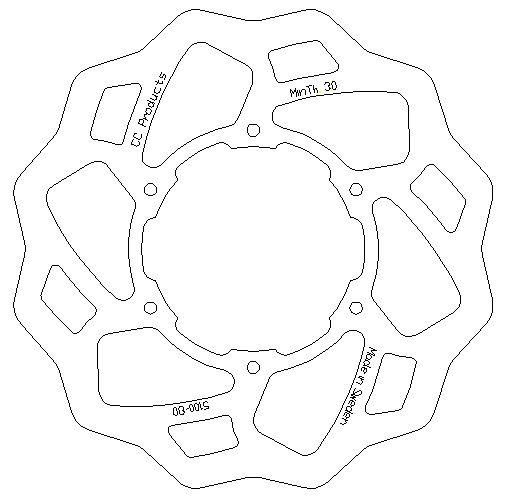 DISC BRAKE FRONT GASGAS WAVE, CROSS-CENTER 5100-080 - Image 2