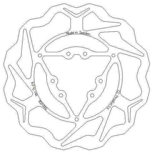 DISC BRAKE FRONT TM 01> WAVEY, CROSS-CENTER PRODUCT 5100-206