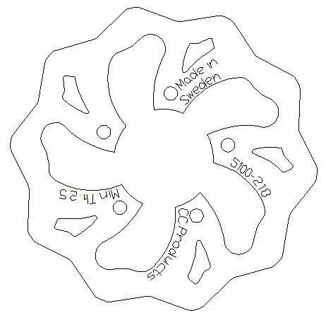 DISC BRAKE REAR KTM50SX WAVE, CROSS-CENTER 5100-218