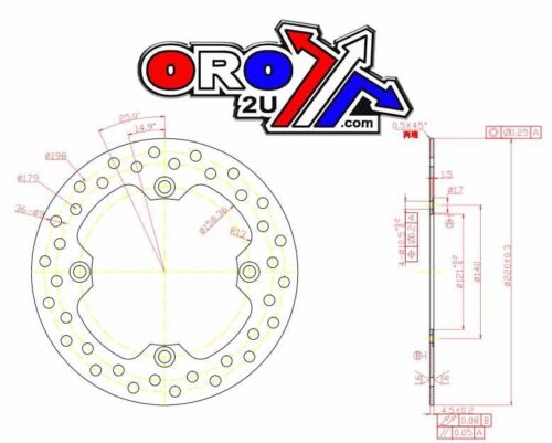 DISC BRAKE REAR HONDA CR125 250 500 MDS030 MDS030 MD6002D