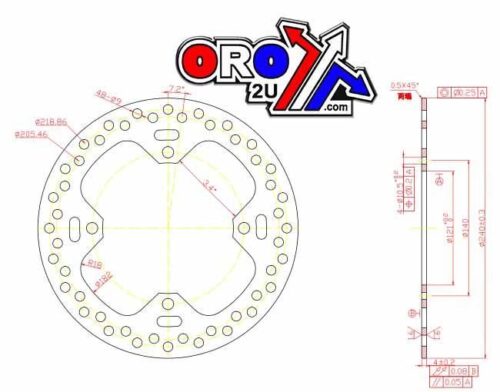DISC BRAKE REAR HONDA CR 97-01 43351-KZ3-B00 MDS128 18-0036