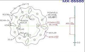 DISC BRAKE REAR CR80 CR85 WAVE, PSYCHIC MX-05500W HONDA