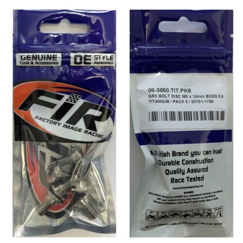 GR5 BOLT DISC M6 x 14mm BOSS 8.9, TITANIUM / PACK 6 / 92151-1799