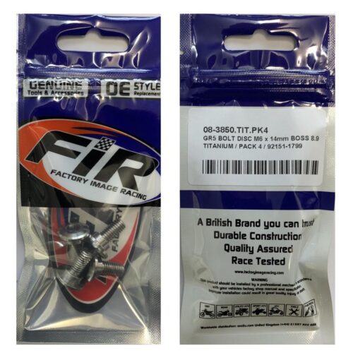 GR5 BOLT DISC M6 x 14mm BOSS, TITANIUM / PACK 4 / 92151-1799, /