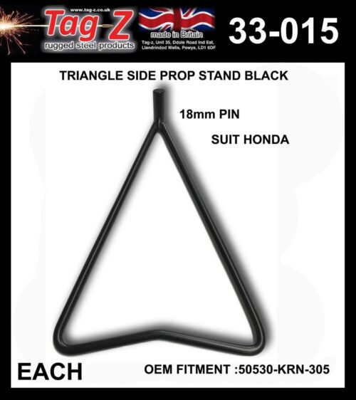 TRIANGLE SIDE PROP STAND BLACK, HONDA 50530-KRN-305 2002>2019