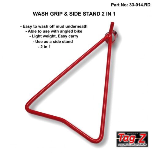 WASH GRIP & SIDE STAND 2 IN 1, TRIANGLE & GRIP STAND – RED