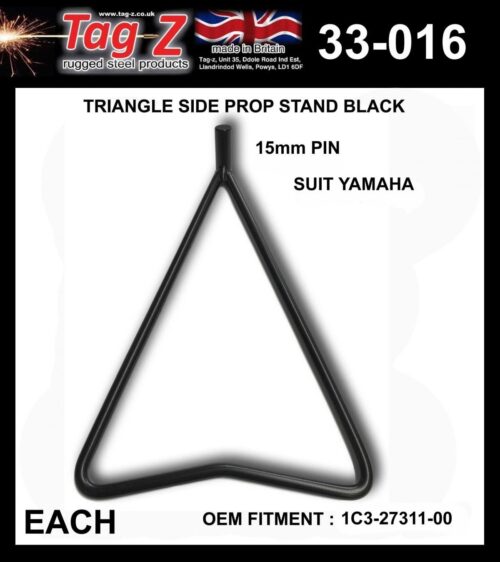 TRIANGLE SIDE PROP STAND BLACK, YAMAHA 1C3-27311-00-00 1C3-27311-00