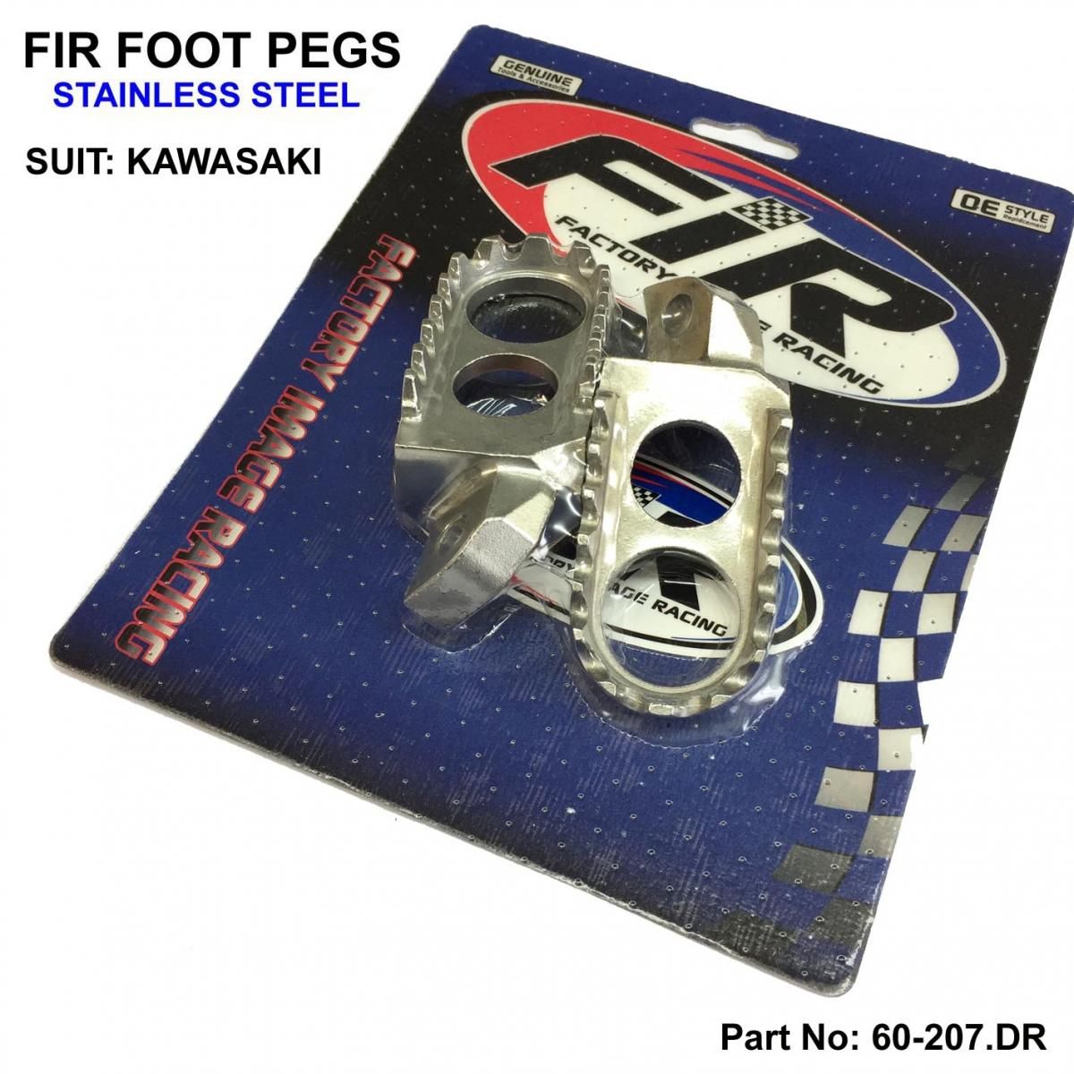 FOOT PEGS STAINLESS STEEL KX, KAWASAKI KX125/250, KDX - Image 2