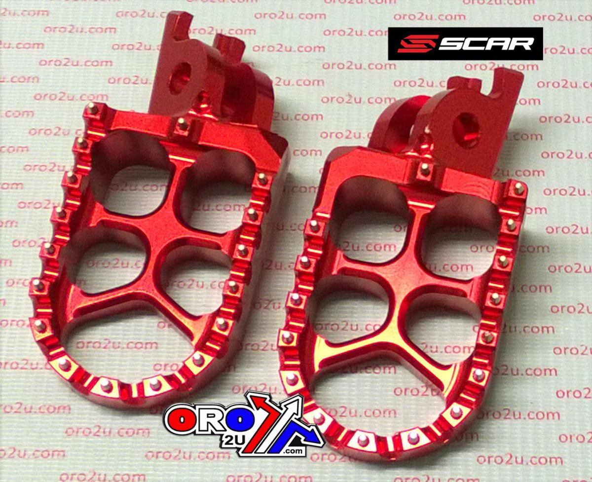 FOOT PEGS SCAR RED CRF/KXF, 57 ALUMINIUM BILLET S3515R - Image 2