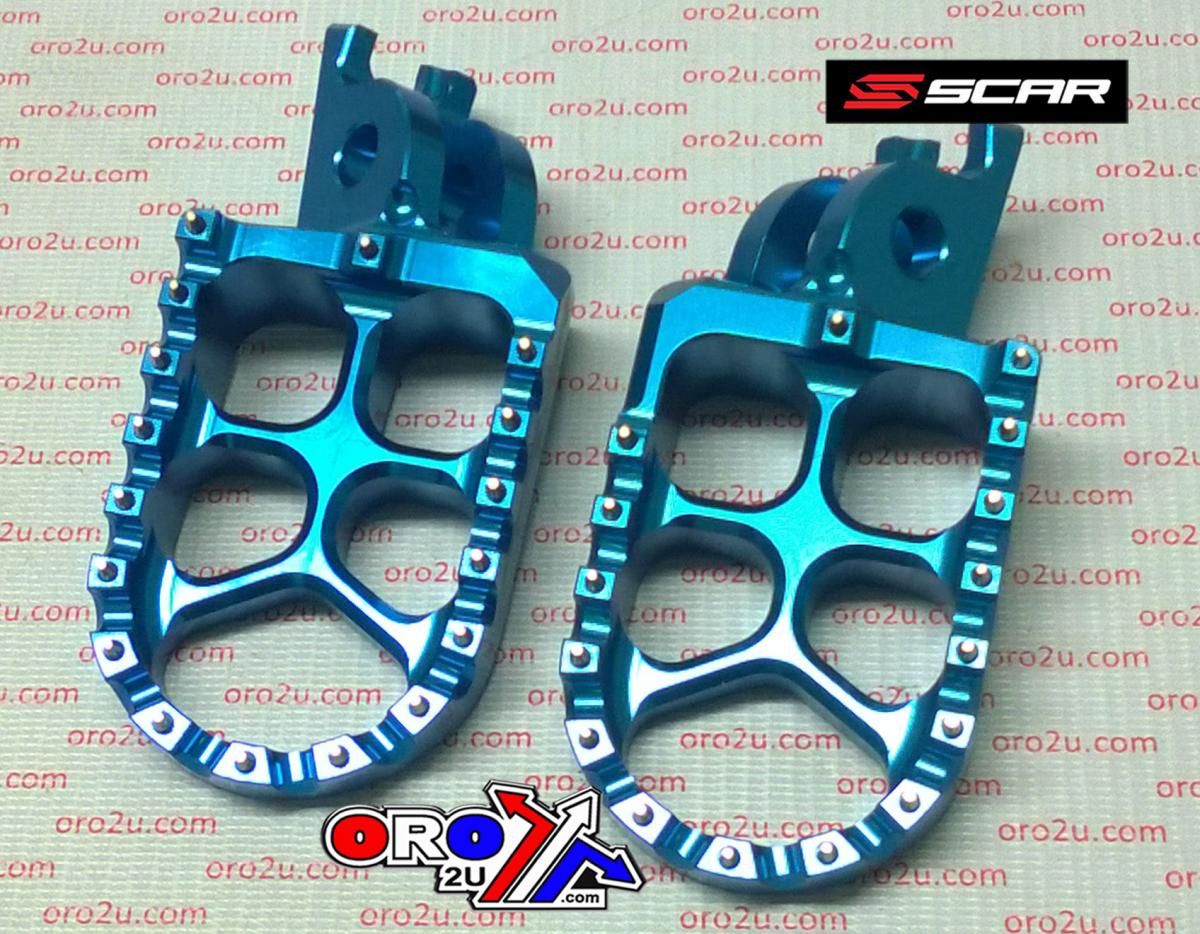 FOOT PEGS SCAR BLUE CRF/KXF, 57 ALUMINIUM BILLET S3515B - Image 2