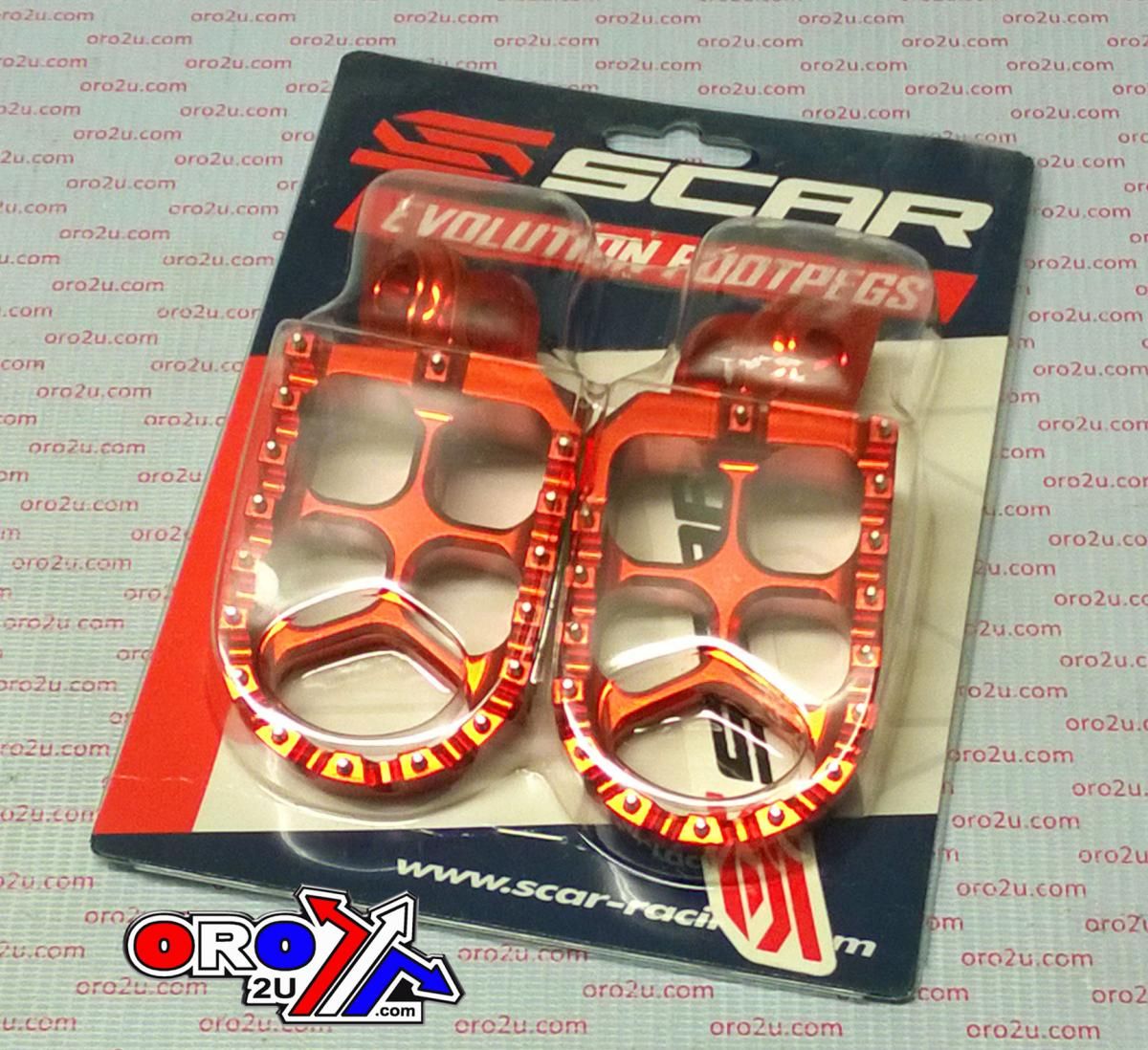 FOOT PEGS SCAR RED SX85, 57 ALUMINIUM BILLET S5585OR, KTM SX85 / SX105 1998-2017 - Image 2