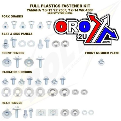 PLASTIC BOLT KIT YZF250 10-13, BOLT HARDWARE YAM-1010020