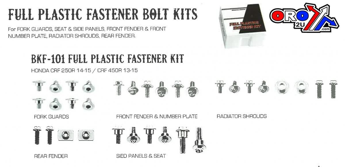 PLASTIC BOLT KIT HONDA STYLE, FULL PLASTIC FASTENER KIT - Image 2