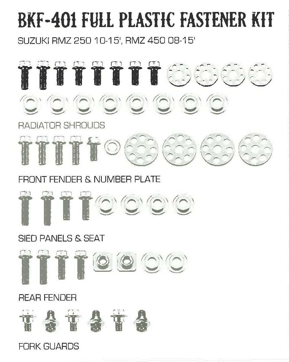 PLASTIC BOLT KIT SUZUKI STYLE, FULL PLASTIC FASTENER KIT - Image 2