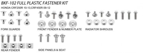 PLASTIC BOLT KIT HONDA STYLE, FULL PLASTIC FASTENER KIT