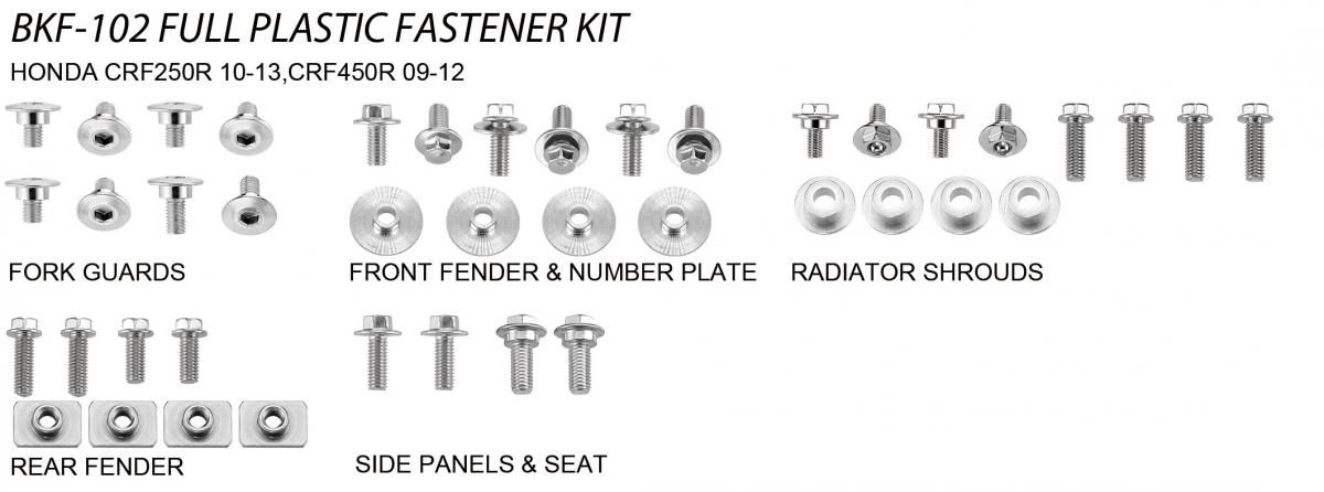 PLASTIC BOLT KIT HONDA STYLE, FULL PLASTIC FASTENER KIT
