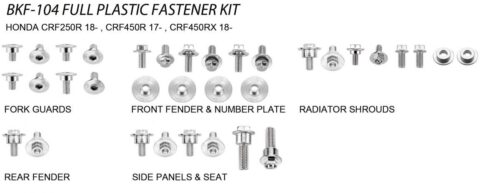 PLASTIC BOLT KIT HONDA STYLE, FULL PLASTIC FASTENER KIT