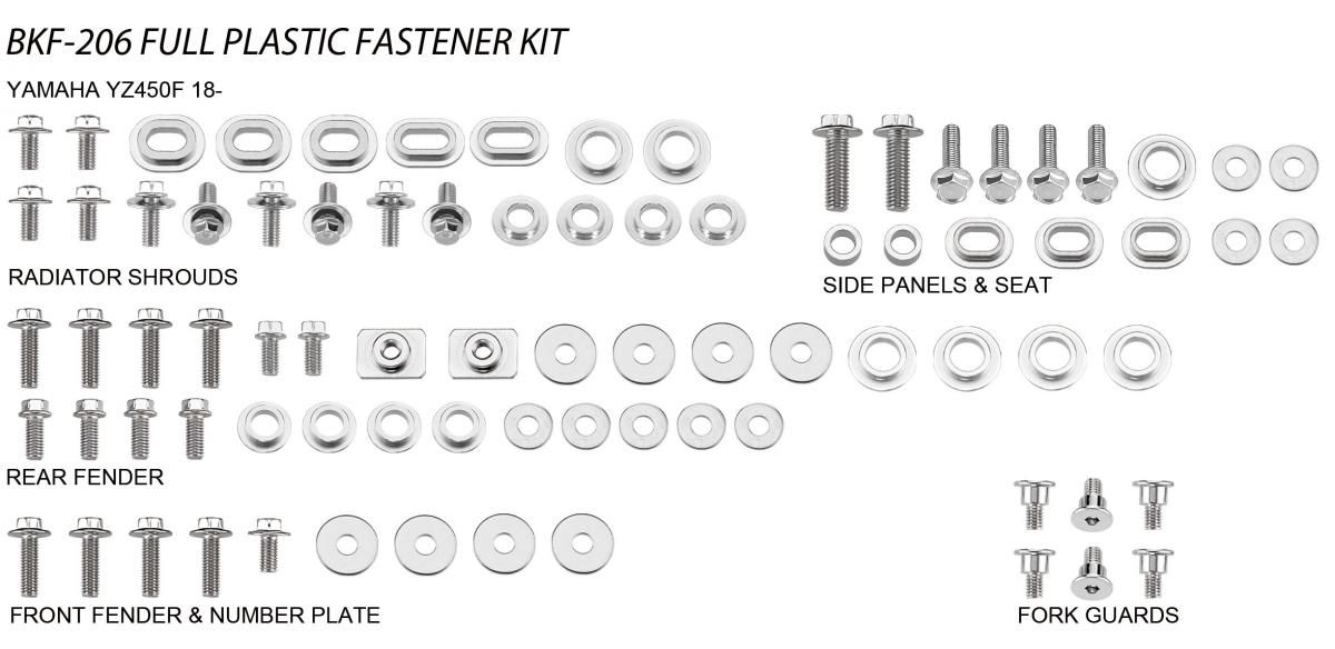 PLASTIC BOLT KIT YAMAHA STYLE, FULL PLASTIC FASTENER KIT