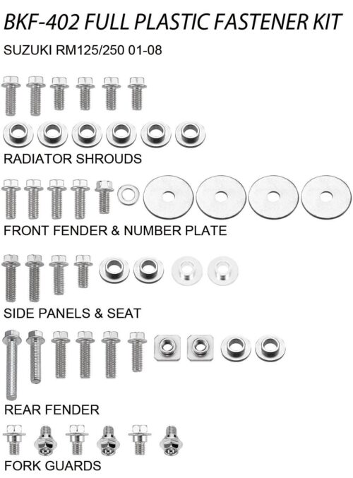 PLASTIC BOLT KIT SUZUKI STYLE, FULL PLASTIC FASTENER KIT