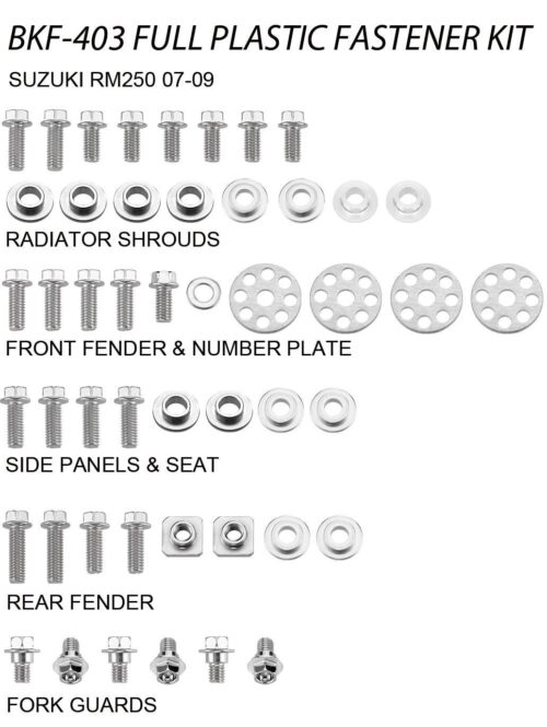 PLASTIC BOLT KIT SUZUKI STYLE, FULL PLASTIC FASTENER KIT