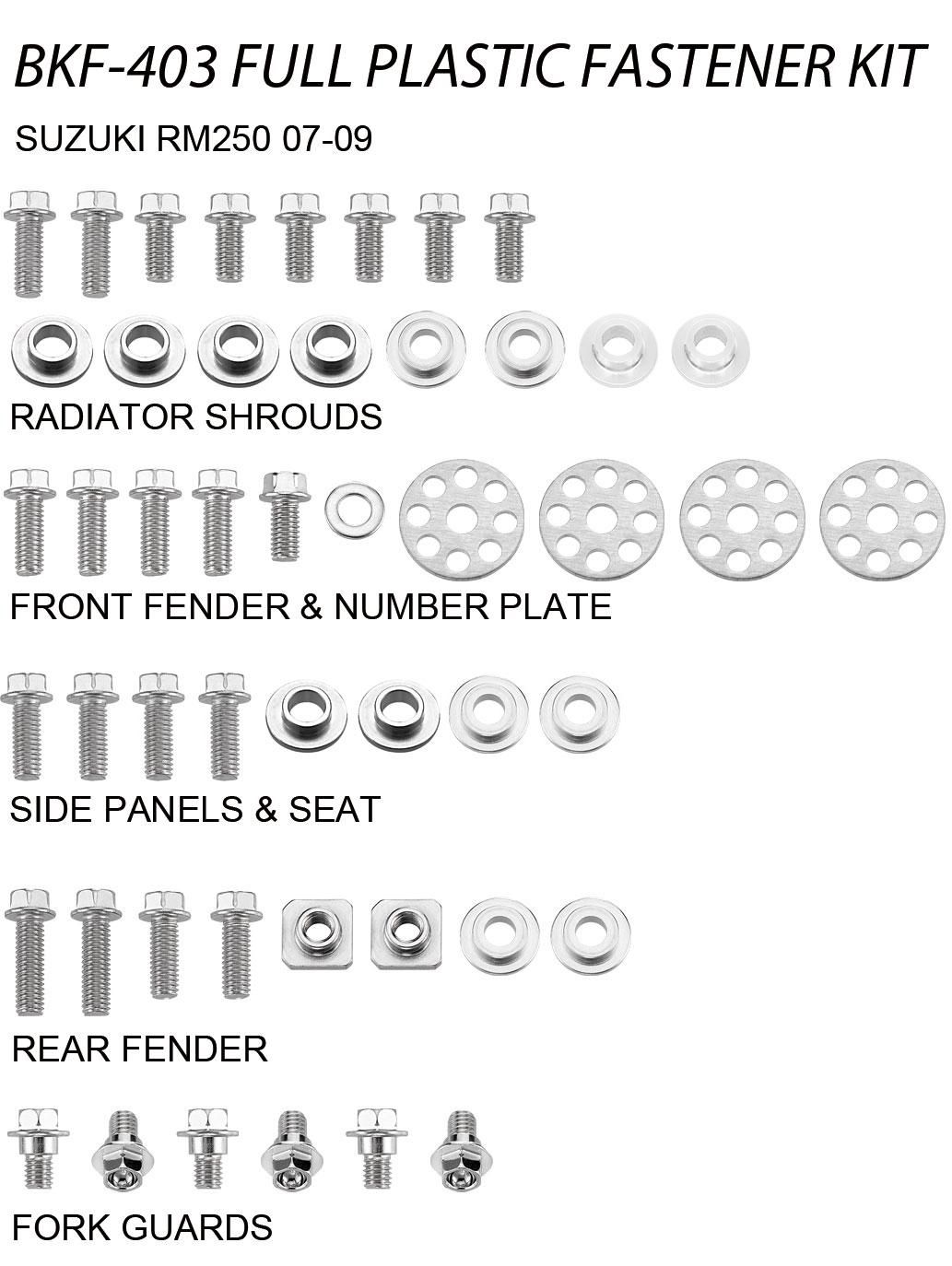 PLASTIC BOLT KIT SUZUKI STYLE, FULL PLASTIC FASTENER KIT